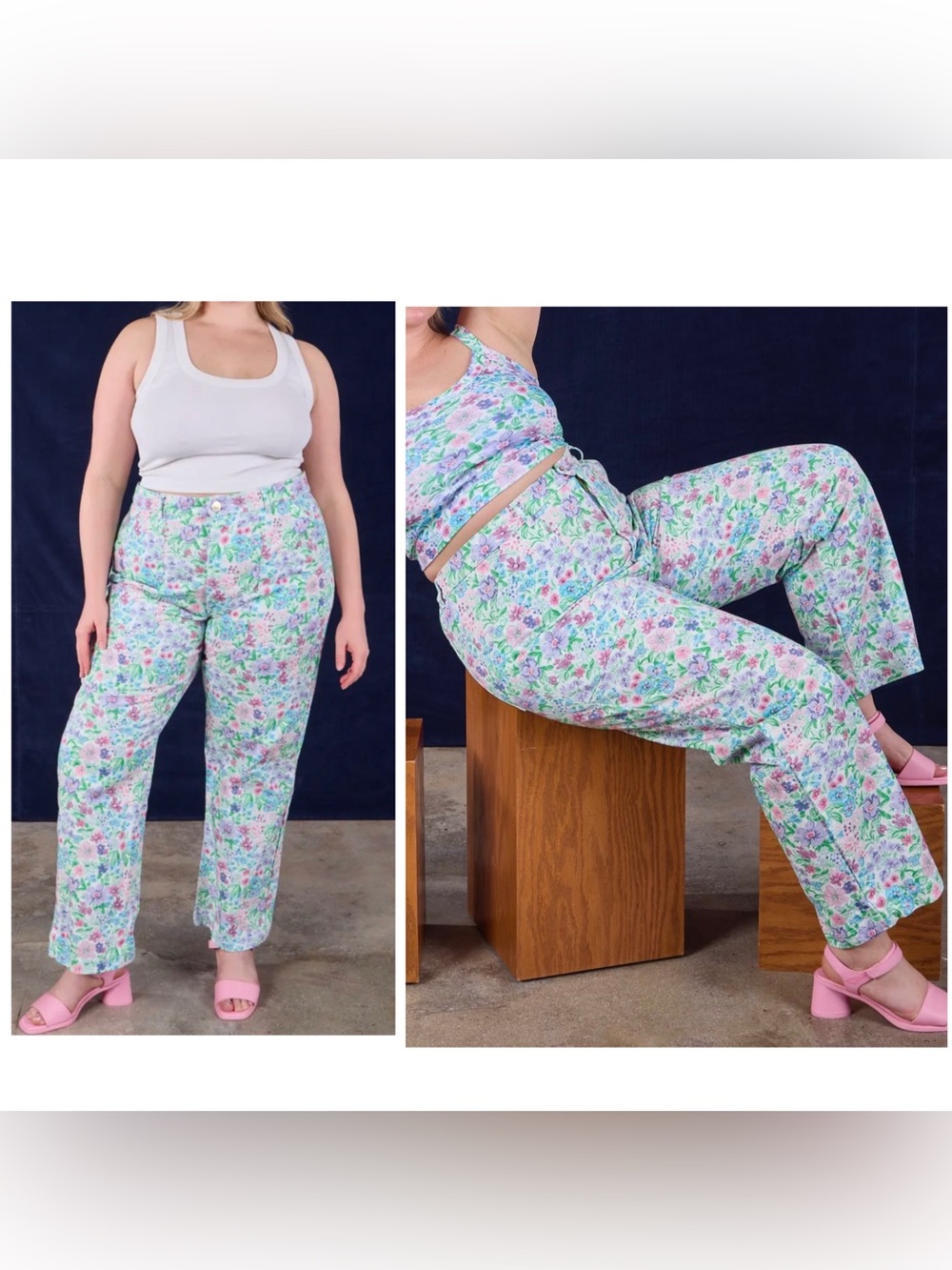 Big Bud Press Work Pants Vintage Wallpaper Floral NWOT, S